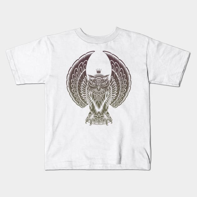 Owl Wings Kids T-Shirt by rcaldwell